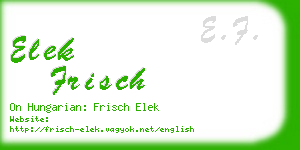elek frisch business card